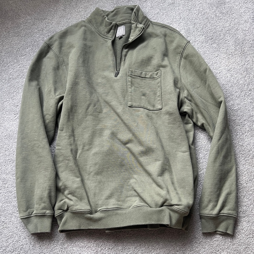 GAP Men's Zip-Up Sweater in Sage